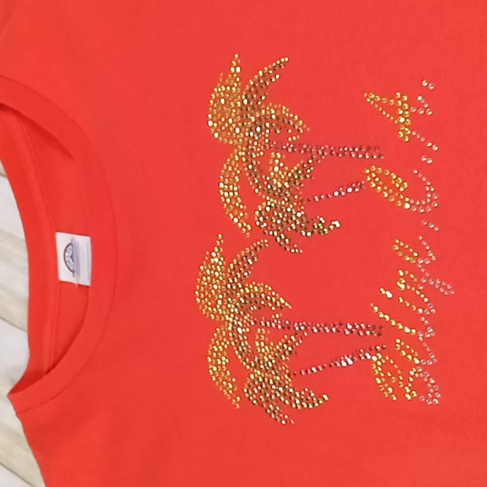 Belize, CA Embellished Coral Color Tshirt Size XL